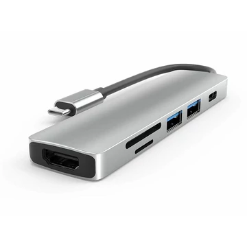 Thunder HBC-116, USB-C átalakító 6in1 + gyorstöltés (55W)