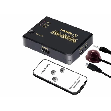 Thunder SWI-330, 3x1 4K HDMI kapcsoló, IR hosszabbító + távirányító