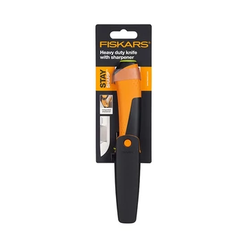 Fiskars Kés épületgépészeti munkákhoz, tokba épített élezővel (1023619)