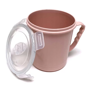 Műanyag bögre tetővel 700ml BG-489 - szürke