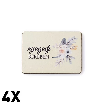 "Nyugodj békében" feliratú fatábla 7x5cm 4db GV04-307