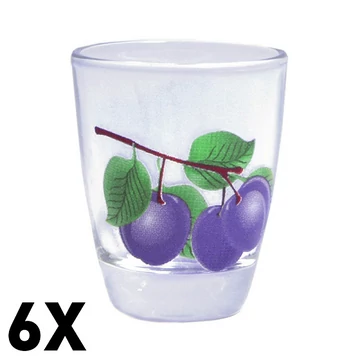 Szilva mintás pálinkáspohár 30ml 6db