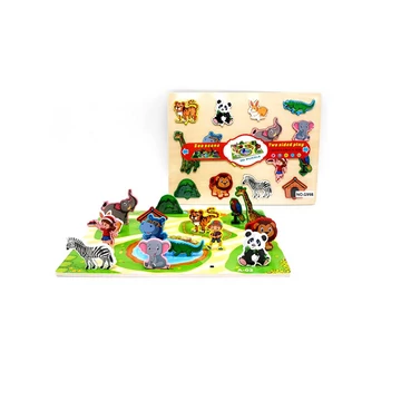 Állatos fa formaillesztő kétoldalú puzzle