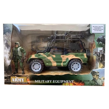 Katonai Jeep figurával és kiegészítőkkel