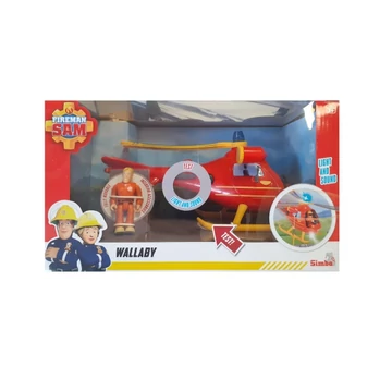 Sam a tűzoltó: Wallaby tűzoltóhelikopter játékszett fénnyel és hanggal, kiegészítőkkel - Simba Toys