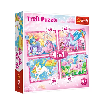 Unikornisok és varázslat 4 az 1-ben puzzle - Trefl