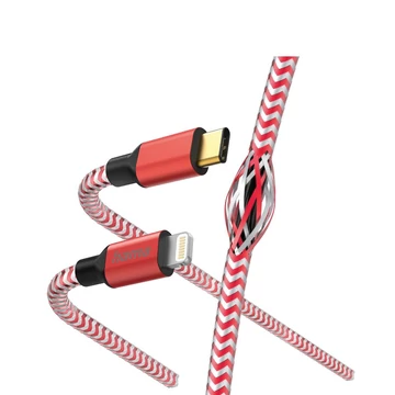 Hama FIC E3 adatkábel usb type-c lightning Reflective 1,5m piros (201562)