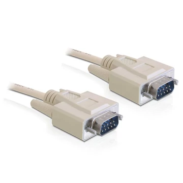 Delock RS-232 soros kábel, Sub-D9 apa / apa, 2 m