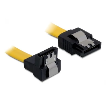 Delock SATA 6 Gb/s le/egyenes kábel, fém, 10 cm