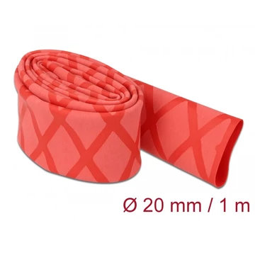 Delock Zsugorcső X-mintás nem csúszós 1 m x 20 mm piros