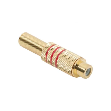 MK Audio RC-311 RCA mama aljzat, lengő, fém ház - PIROS