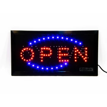 M-LED LED tábla, extra erős ledekkel - NYITVA - OPEN (dupla feliratos)