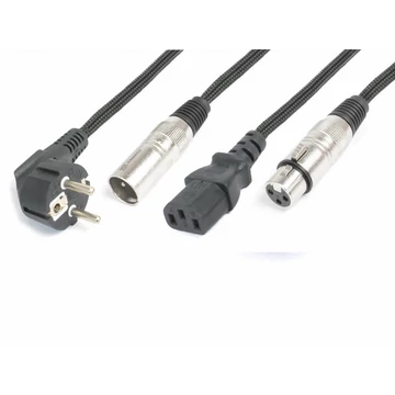 PD Connex CX10-10m DMX Jel&Táp Kombikábel (XLR + Schuko + IEC)