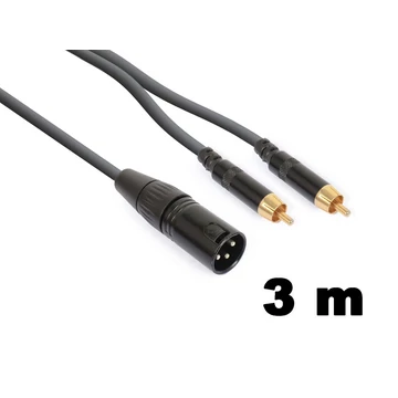 PD Connex CX58-3 sztereo jelkábel (XLR papa - 2x RCA) - (3 m)
