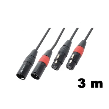 PD Connex CX60-3 sztereo jelkábel  (2x XLR mama - 2x XLR papa) - (3 m)