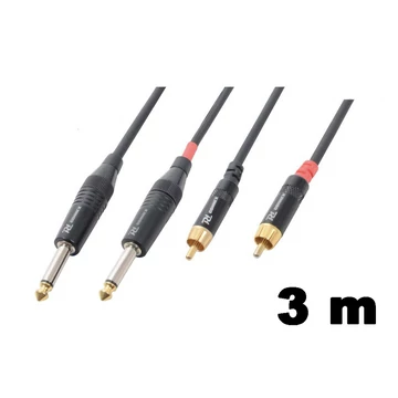 PD Connex CX74-3 sztereo jelkábel  (2×6,3 mm Jack - 2x RCA) - (3 m)
