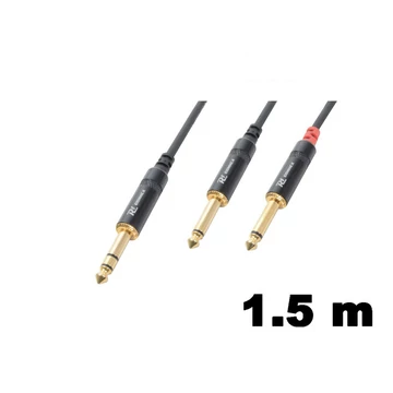PD Connex CX76-1,5 sztereo jelkábel (6,3 mm Jack - 2×6,3 mm Jack) - (1,5 m)