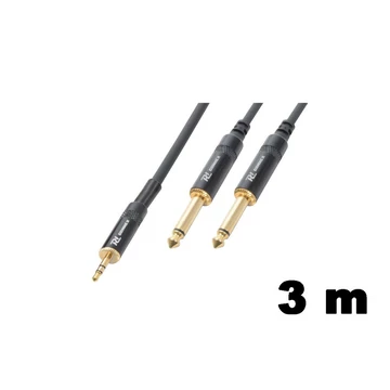 PD Connex CX86-3 sztereo jelkábel (3,5 mm Jack - 2×6,3 mm Jack) - (3 m)