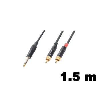 PD Connex GX26-1,5 mono-sztereo jelkábel (6,3 mm Mono Jack - 2x RCA) - (1,5 m)