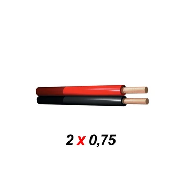PD Connex RX20 Hifi Hangfalkábel Piros - Fekete (2x0,75 mm2) Méretre vágható