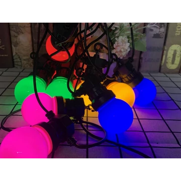 ReVoLuTioN DLS-5M Party fényfüzér, színes kültéri LED füzér, 10 gömb, 5 méter - VÍZÁLLÓ