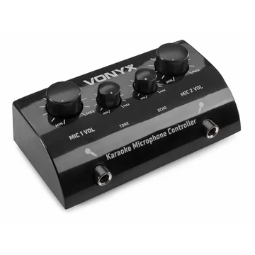 Vonyx AV430 karaoke keverő, fekete + VISSZHANG EFFEKT + 2 db Mikrofon