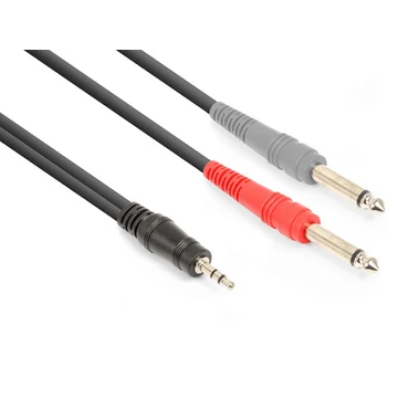 Vonyx CX332-1 sztereo jelkábel (3,5 mm Jack - 2×6,3 mm Jack) - (1,5 m)