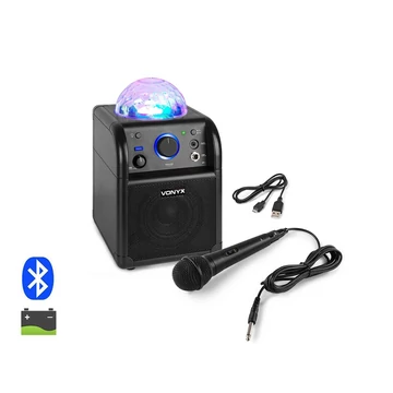Vonyx SBS50B akkumulátoros hordozható hangfal 50W (1xMik + Bluetooth + LED Ball)