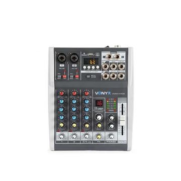 Vonyx VMM-K402 - 4 csatornás zenekari keverő, Bluetooth + Effekt + REC felvétel