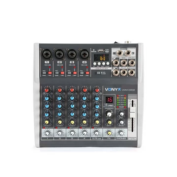 Vonyx VMM-K602 - 6 csatornás zenekari keverő, Bluetooth + Effekt + REC felvétel