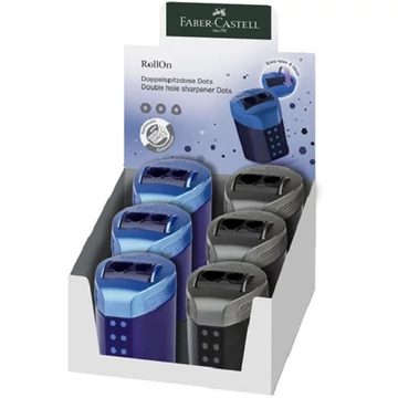 Faber-Castell: RollOn pöttyös dupla tartályos hegyező kétféle változatban
