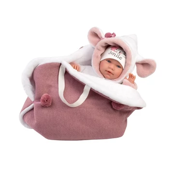 Llorens: Mimi Llorana 42cm-es síró újszülött baba hordozóval