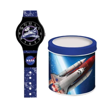 NASA analóg karóra fém díszdobozban