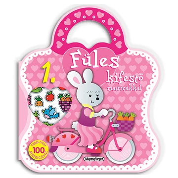 Füles lányos kifestő füzet matricákkal - 1. Bicikli