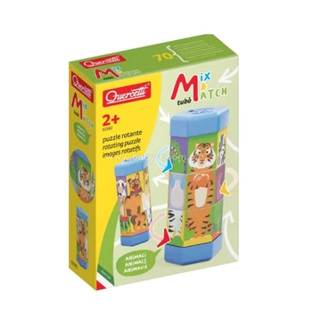 Quercetti: Tubo Mix & Match állatok forgatható puzzle játékhenger
