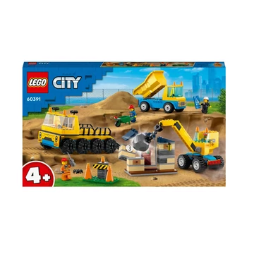 LEGO® City: Építőipari teherautók és bontógolyós daru (60391)