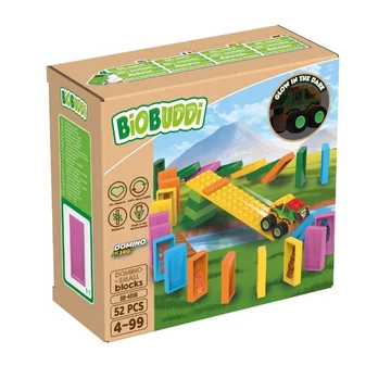 Dominó versenypálya | építőjáték | 52 db építőkocka | BiOBUDDi BB-4008