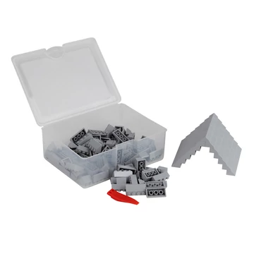 Világosszürke tetőelemek | építőkocka készlet | 150 db építőkocka | Q-BRiCKS®