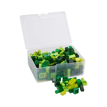 Vegyes építőkocka készlet különböző zöld színekben | építőkocka készlet | 300 db építőkocka | Q-BRiCKS®