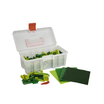 Vegyes zöld építőkocka készlet (alapkockák) | építőkocka készlet | 600 db építőkocka | Q-BRiCKS®