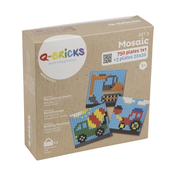 Építőgépes mozaik készlet | mozaik készlet | 753 db mozaik | Q-BRiCKS®
