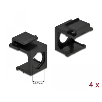 Delock Keystone fekete borító 9,7 mm-es lyukkal, 4 db.