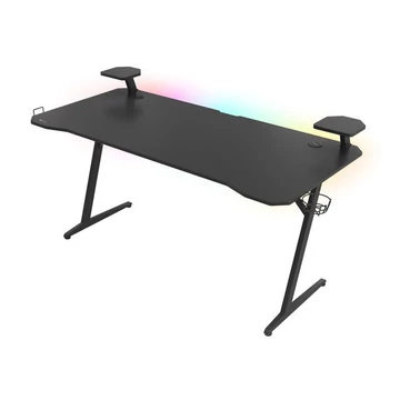 Genesis Holm 510 Gamer asztal RGB világítással, 160X75 fekete