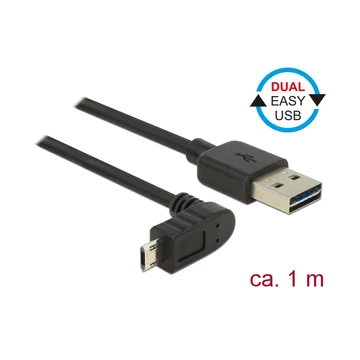 Delock Kábel, EASY-USB 2.0-s A-típusú csatlakozódugó > EASY-USB 2.0-s Micro-B típusú csatlakozódugó,