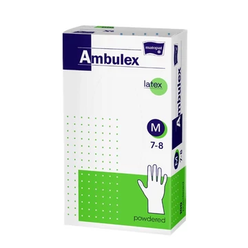 Ambulex kesztyű latex púderes M 100db