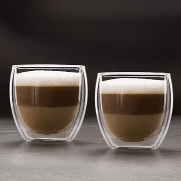 Duplafalú cappucinós üvegpohár 250ml 2db 57176J