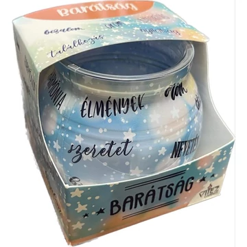 Feliratos poharas illatgyertya - barátság 70g