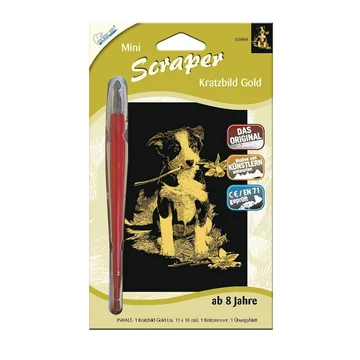 Border Collie mini arany képkarcoló 