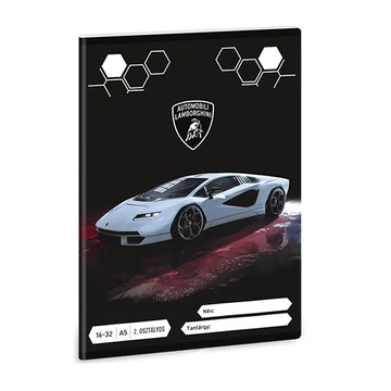 Ars Una: Lamborghini szürke 2.osztályos vonalas füzet A/5 16-32