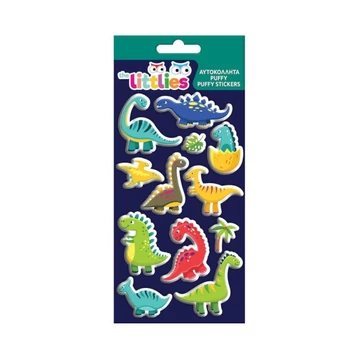 The Littlies: Dinoszauruszok 3D pufi matrica szett 10x22cm-es íven